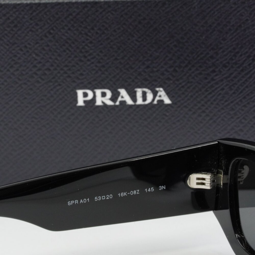 Prada PRA01S 16K08Z Square Sunglasses – Black\Dark Grey - Picture 7 of 9